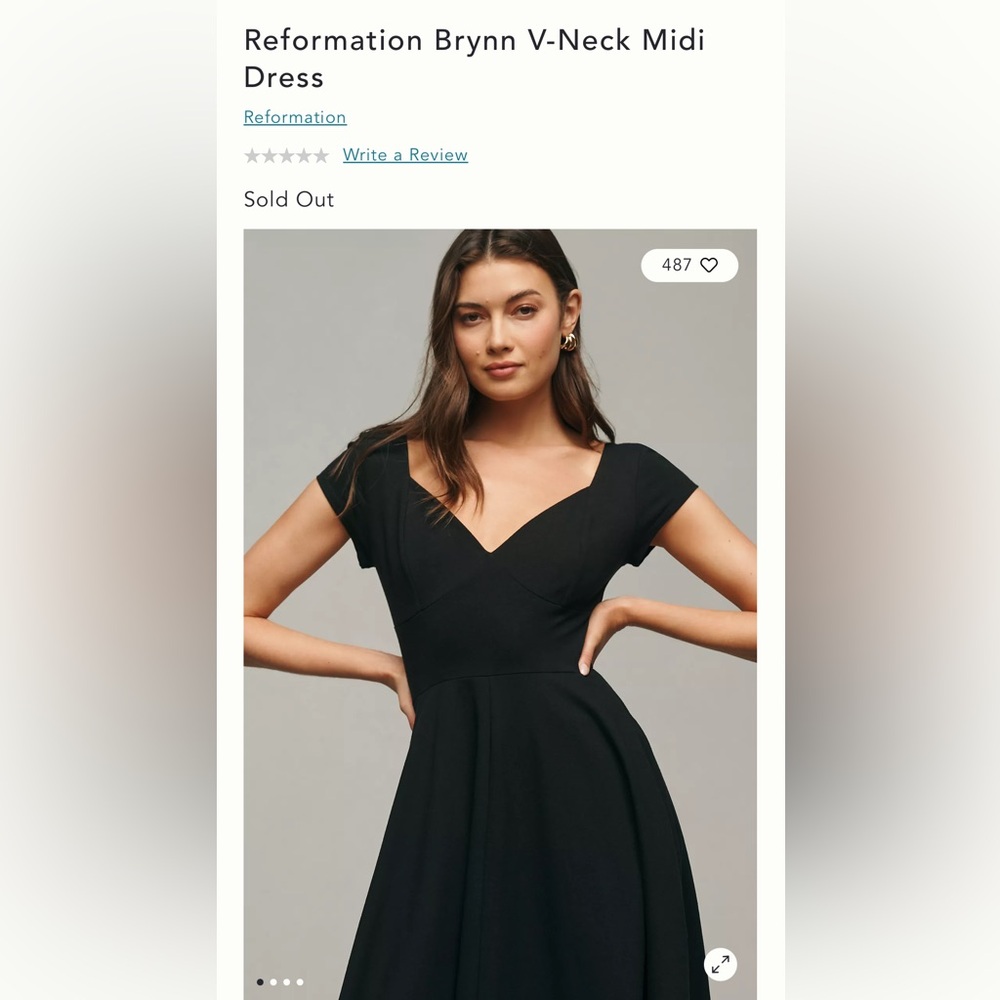 Reformation Brynn V-Neck Midi Dress
